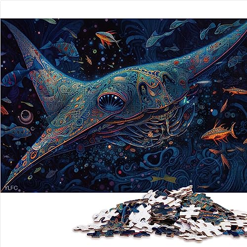 Manta Ray 1000 Teile Puzzles für Erwachsene und Kinder, Holzpuzzles für Erwachsene und Kinder ab 12 Jahren, 19,7 x 29,5 Zoll von BUBELS