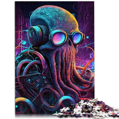 Oktopus-Puzzle für Erwachsene, 1000 Teile, Holzpuzzle für Erwachsene und Kinder ab 12 Jahren, 50 x 75 cm, Puzzle für Erwachsene und Kinder von BUBELS