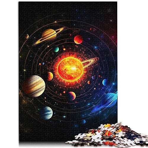 Puzzle 1000 Teile für Erwachsene, Sonnensystem, Neon, 100% recycelter Karton, tolles Geschenk, 26 x 38 cm von AITEXI