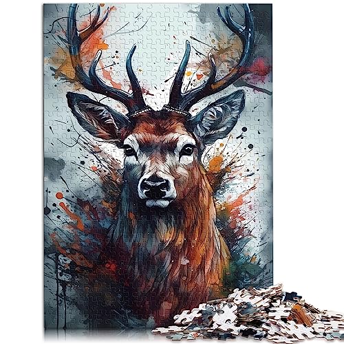 Puzzle für Erwachsene, 1000 Hirsche, Popart-Holz, Puzzle – anspruchsvolles Spiel, 50 x 75 cm große Puzzles für Erwachsene von BUBELS