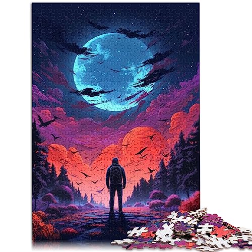 Puzzle für Erwachsene, 1000 Teile, Schwarzer Wald bei Nacht, Holzpuzzle, Familien- oder Kinderpuzzle, 38 x 52 cm von BUBELS