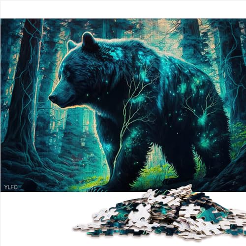 Puzzle für Erwachsene, 1000 Teile, schwarzer Bär, Holzpuzzle mit hochwertigen und langlebigen Kartonteilen mit präzisem ineinandergreifendem Design, 50 x 75 cm von BUBELS