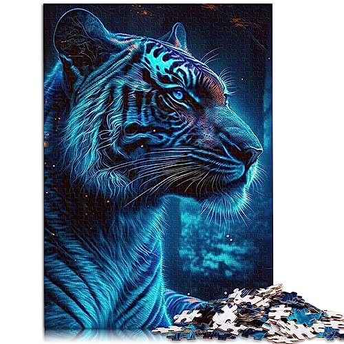 Puzzle für Erwachsene 1000 Teile Tiger Neon Holzpuzzle Staycation Kill Time 50x75cm Puzzle für Erwachsene Puzzle von BUBELS