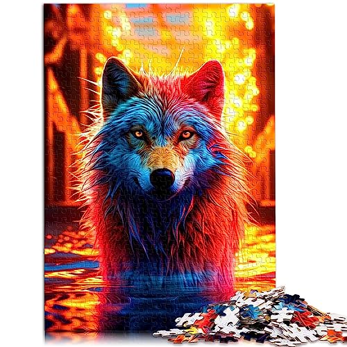 Puzzle für Erwachsene 1000 Teile Wolf. Premium 100% recyceltes Brett zum Lernen, Lernspielzeug, Familienspiele, 26 x 38 cm von BUBELS