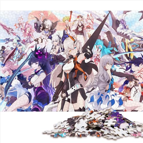 Puzzles 1000 Teile Kartonpuzzles Honkai Impact Holzpuzzles Dekomprimierendes intellektuelles Lernspielzeug 50x75cm von BUBELS