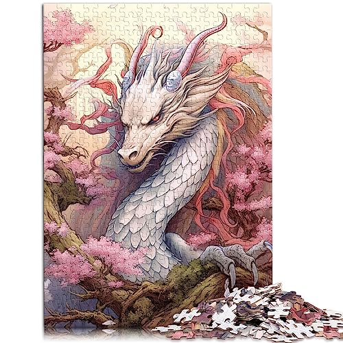 Puzzles für Erwachsene, 1000 Teile, japanischer Drache, Kirsche, Holzpuzzle für Erwachsene und Kinder, 50 x 75 cm, Puzzle für Erwachsene von AITEXI