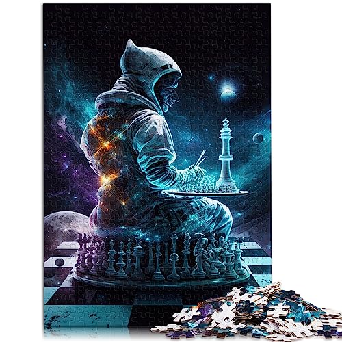 Schach-Universum-Puzzle für Erwachsene, 500 Teile, Holzpuzzle für Erwachsene, Familie, 14,96 x 20,47 Zoll von BUBELS