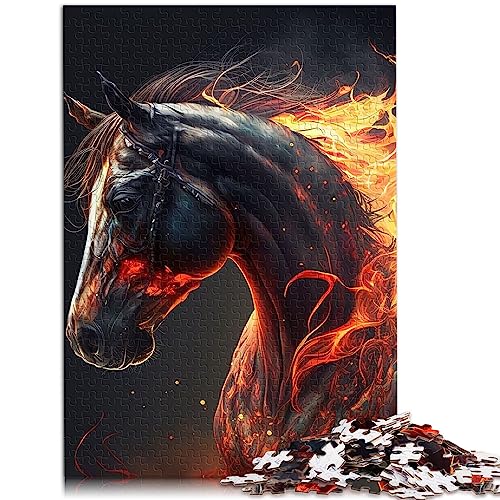 Schwarzes Pferd Puzzle 1000 Teile für Erwachsene Premium 100% recyceltes Brett Entspannungspuzzlespiele-Brain Teaser Puzzle 10,27 x 14,96 Zoll von BUBELS