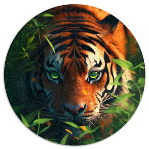 Tigers of The Fantasy Planet Puzzle, 1000 Teile, rundes Premium-Puzzle aus 100% recyceltem Karton, 67,5 x 67,5 cm von BUBELS