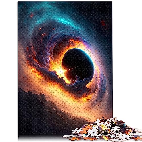 Weltraum-Schwarzes-Loch-Milchstraße-Puzzle mit 1000 großen Teilen für Erwachsene, hochwertiges, 100% recyceltes Brett, Entspannungspuzzlespiele, Denksport-Puzzle, 26 x 38 cm von BUBELS