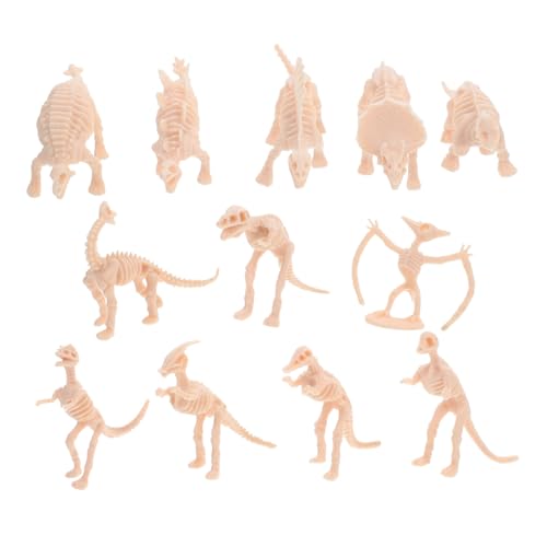 BUGUUYO 12St Dinosaurier-Skelettmodell dinosaurier puzzle dinosaurier figuren dinosaurier deko dinosaurier für Dinosaurierskelette aus Kunststoff Dinosauriermodell Plastik Beige von BUGUUYO