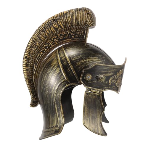 BUGUUYO Antiker römischer Helm Spartanischer Gladiatorenhelm Herrenkostüm Hut Männer römisches Kostüm halloween costume halloween kleidung Soldat-Partyhut Karnevals-Foto-Requisite Plastik von BUGUUYO