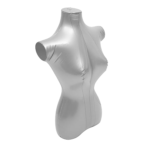 BUGUUYO Kleidungsausstellungsmodell Kleiderschaufensterpuppe Frauen Schaufensterpuppenständer Halbkörper-mannequin-oberteil Perücke Torso Kostüm Menschlich Minibrille Für Puppen Silver Pvc von BUGUUYO