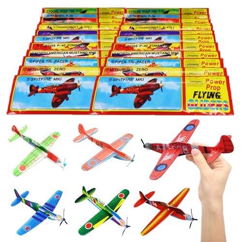 BUKCYUE 12 Stück Gleitflugzeuge Set, Gleiter Flieger, Styroporflieger Flugzeuge Modell, Segelflugzeuge für Kinder, Styroporflugzeuge, Flieger Wurfgleiter, für Schultüte Mitgebsel Überraschung von BUKCYUE