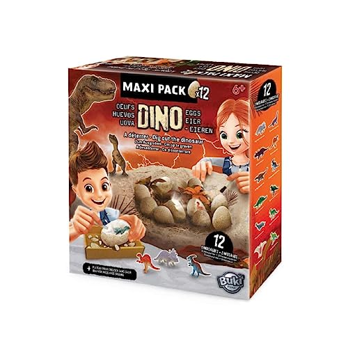 Buki France 2138 Dinosaurier Dino Eier Maxi Pack x12, EIN Ei = 6 cm, Braun von Buki