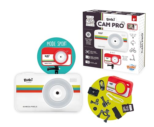 BUKI PV010 - CamPro - 2-in-1 Kamera für Fotos & Videos – Kinder-Actionkamera mit Zubehör für Fahrrad, Helm & Roller - 8+ BUKI PV010 - CamPro - 2-in-1 Kamera für Fotos & Videos – Kinder-Actionkamera mit Zubehör für Fahrrad, Helm & Roller - 8+ von BUKI France