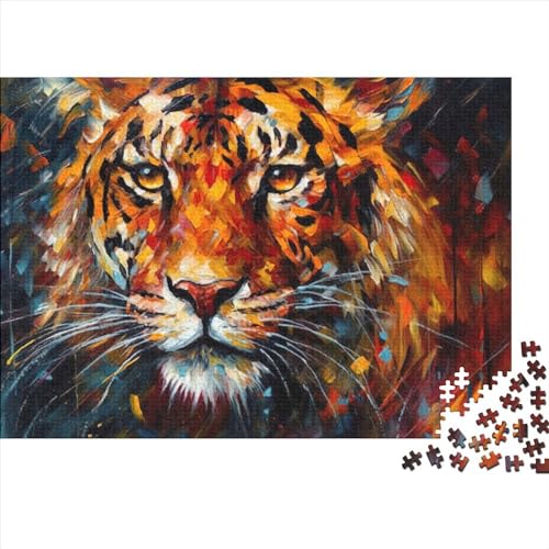 1000 Teile Puzzle Abstrakter Tiger Puzzlespiel Geburtstagsgeschenke Puzzles Dekoratives Puzzle für Erwachsene und Jugendliche 1000 Teile (75 x 50 cm) von BUKISA