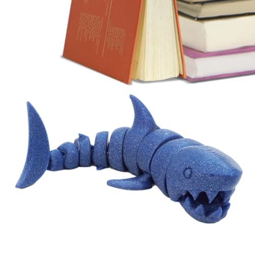 3D Shark Toy | Sensory Shark Desk Toy | Desk Decor Stress Reliever, Collectible Figures Shark Model with Movable Joints, Christmas Birthday Gifts von BUKISA