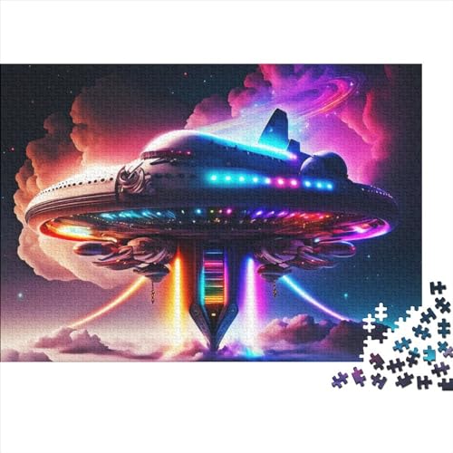 500 Teile Puzzle Neongott Raumschiff Puzzles Spiel Geburtstagsgeschenke Puzzles Dekoratives Puzzle für Erwachsene und Jugendliche 500 Teile (52 x 38 cm) von BUKISA