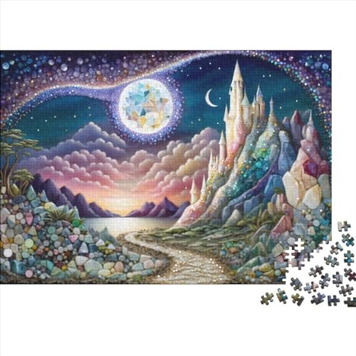 500teiliges Puzzle für Erwachsene 500teiliges Puzzle MondlichtschlossPuzzle Holzpuzzle für Erwachsene und Jugendliche 500 Teile (52 x 38 cm) von BUKISA
