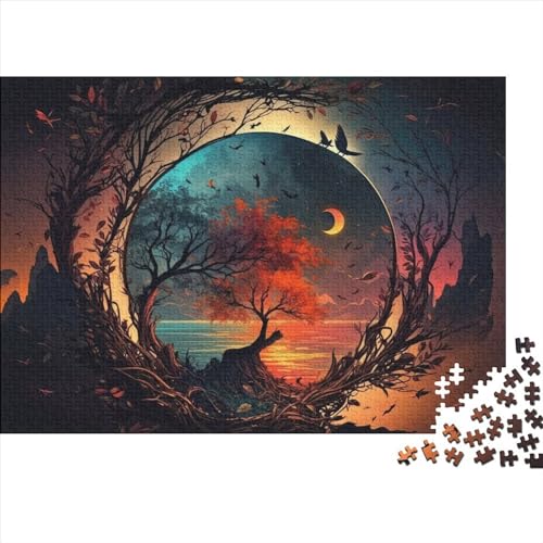 Fantasie Bunte Landschaft Holzpuzzle Erwachsene Puzzle 300 Teile Erwachsene Puzzlespiel Interessantes personalisiertes Puzzlespielzeug 300 Stück (40x28cm) von BUKISA