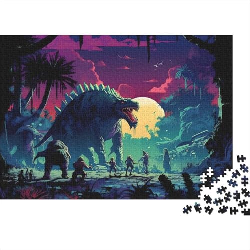 Puzzle „Dinosaurier im Dschungel“ 300 Teile für Erwachsene Puzzle für Erwachsene 300 Teile Lernspiele 300 Teile (40 x 28 cm) von BUKISA