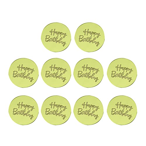 BUMMPI 10 Stück Acryl-Kuchenaufsätze "Happy Birthday", dekorative Ornamente, Basteln, Dekoration, Hochzeit, Urlaub, Zubehör von BUMMPI