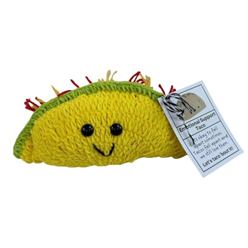 BUMMPI Weiche Häkel-Taco-Puppen, beruhigendes Handarbeit, gestricktes Spielzeug für emotionale Unterstützung, Ermutigung, Ornament von BUMMPI