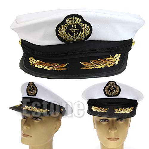 BUMMPI Weiße Yacht Bootskapitän Navy Kappe Für Erwachsene Kostüm Party Cosplay Kleid Matrosenhut von BUMMPI