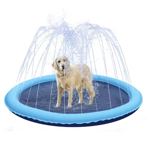 BUOAZR 170cm Sprinkler Matte Hund Splash Pad, Wasserspielmatte Hund Wassermatte von BUOAZR