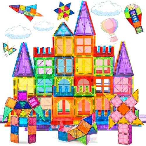 BUOAZR 84Pcs Magnetische Bausteine Spielzeug, DIY Konstruktion Kinderspielzeug, Puzzle Baustein Spielzeug, Pädagogische Bausteine Kinderspielzeug, Geeignet für Jungen und Mädchen ab 3 Jahren von BUOAZR