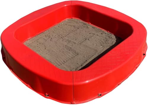 BURI Premium Sandkasten aus Kunststoff 150 x 150 x 20 cm, Rot, Made in Germany – Robuster Buddelkasten für den Garten, Kinderspielzeug zum Buddeln mit Sand oder Kies, sehr stabil & hochwertig von BURI