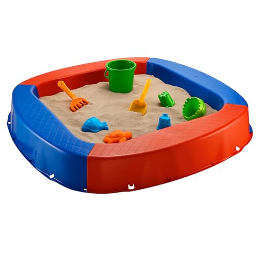 BURI Premium Sandkasten aus Kunststoff 150 x 150 x 20 cm, Rot/Blau, Made in Germany – Robuster Buddelkasten für den Garten, Kinderspielzeug zum Buddeln mit Sand oder Kies, sehr stabil & hochwertig BURI Premium Sandkasten aus Kunststoff 150 x 150 x 20 cm, Rot/Blau, Made in Germany – Robuster Buddelkasten für den Garten, Kinderspielzeug zum Buddeln mit Sand oder Kies, sehr stabil & hochwertig von BURI