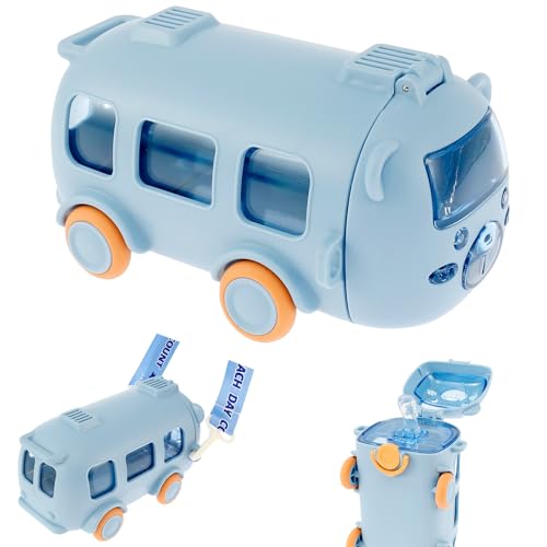 A Trinkbecher in Form eines Busses Leckage Bus Spielzeug Wasserflasche 500 ml (blau) von BUTORY