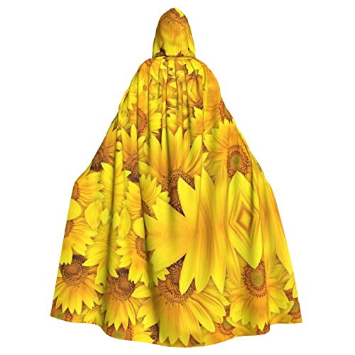 BUULOO Kapuzenmantel mit Sonnenblumen, leicht, für Erwachsene, für Halloween, Cosplay, Kostüme, Party-Dekoration, Umhang von BUULOO