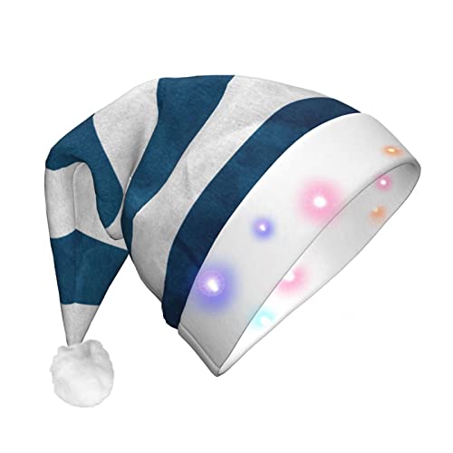 BUULOO Weihnachtsmannmütze, bedruckt, beleuchtet, griechische Flagge, Weihnachtsmannmütze, Erwachsene, festlicher Gebrauch, Halloween, Weihnachten, Urlaubsparty, bequeme Weihnachtsmannmütze. von BUULOO