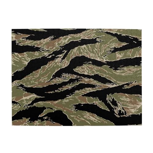 Großes Erwachsenen-Puzzle, Tiger-Streifen-Camouflage-Bilder-Puzzle, wiederverwendbar, pädagogisches Puzzle, täglich, Neujahr von BUULOO