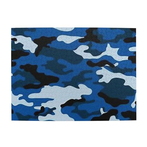 Großes Erwachsenen-Puzzle, blaues Camouflage-Bilder-Puzzle, wiederverwendbar, pädagogisches Puzzle, täglich, Neujahr von BUULOO