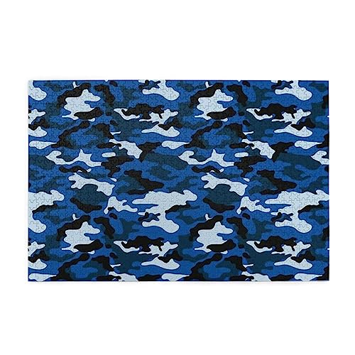 Großformat-Puzzle für Erwachsene, blaues Camouflage-Bilderpuzzle, wiederverwendbar, intellektuelles Puzzle. von BUULOO