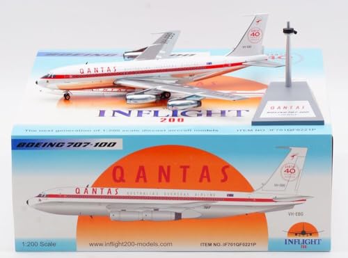 BUY GONE WORLD B707-100 QANTAS REG: VH-EBH POLIERT MIT STÄNDER von BUY GONE WORLD