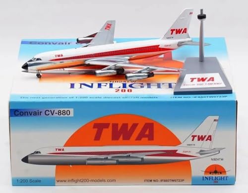 BUY GONE WORLD Convair CV-880 TWA REG: N824TW POLIERT MIT STÄNDER von BUY GONE WORLD