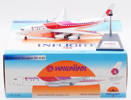 BUY GONE WORLD DOUGLAS DC-8-62H HAWAIIAN REG: N1807 LIMITED 90 MODELLE MIT STAND von BUY GONE WORLD