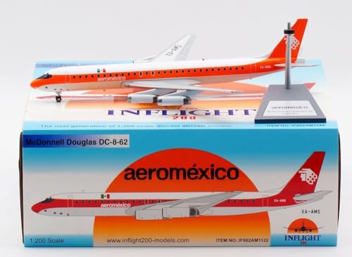 BUY GONE WORLD INFLIGHT 200 IF862AM1122 1/200 DOUGLAS DC-8-62 AEROMEXICO REG: XA-AMS MIT STÄNDER von BUY GONE WORLD