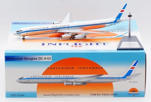 BUY GONE WORLD MCDONNELL DOUGLAS DC-8-63CF LOFTLEIDIR ICELANDIC REG: TF-FLC POLIERT MIT STÄNDER, 58 STÜCK von BUY GONE WORLD