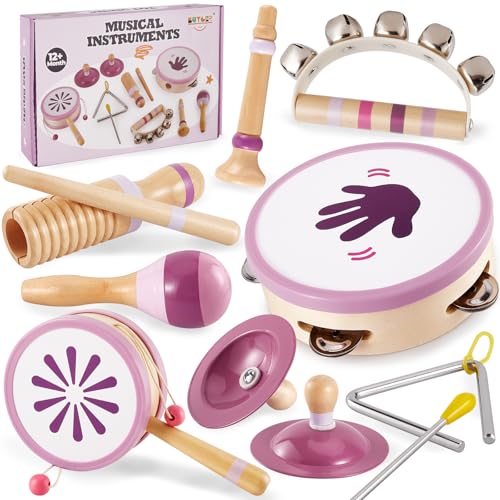 BUYGER Percussion Instrumente für Kinder, Baby Montessori Musikspielzeug aus Holz, Musikinstrumente mit Tamburin, Becken, Holzspielzeug Geschenke für Kinder ab 1 Jahre BUYGER Percussion Instrumente für Kinder, Baby Montessori Musikspielzeug aus Holz, Musikinstrumente mit Tamburin, Becken, Holzspielzeug Geschenke für Kinder ab 1 Jahre von BUYGER
