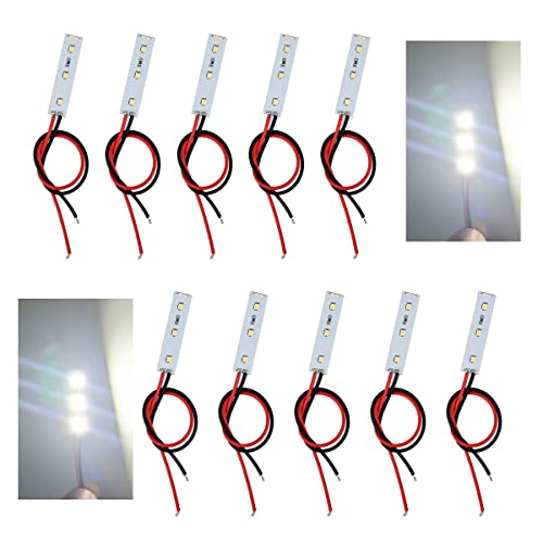 BUYGOO 10 STK Modellbau Beleuchtung, Modellbau Led Beleuchtung, 5cm Warmweiss Modellbau mit Kabel 20cm, Modellbau Led, für Modellhäuser Modelllastwagen Modellspielzeug von BUYGOO