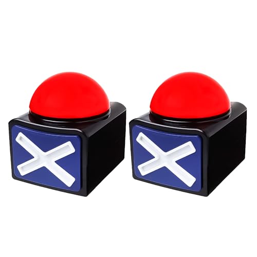 BUYVIKAY Spiel Antwort Buzzer mit Sound -Spiel Show Buzzer- Spiel Buzzer mit Lichtern und Quiz Got Talent Buzzer Familie feud Spiel mit Buzzer Buzzer für Klassenzimmer (2 Pack) von BUYVIKAY