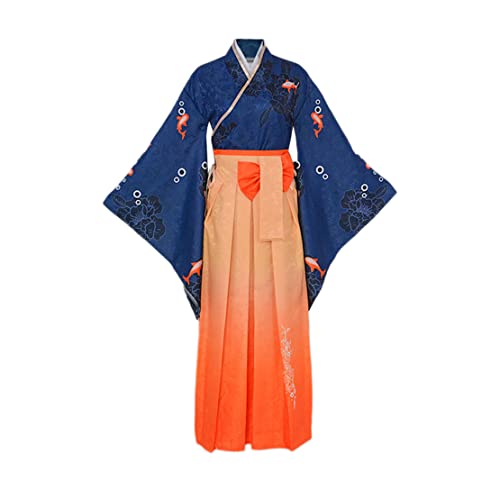 BVMPRS Amelia Watson Cosplay Kostüm Kimono Anzug Rollenspiele Kleidung Halloween Volles Set,Orange-M von BVMPRS