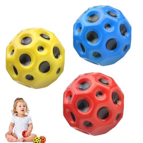 3 Stück Astro Jump Ball Moon Ball Galaxy Ball, Planeten Hüpfbälle, Poröser Kugelschaumball, Bounce Loch Ball Bouncing Ball Für Kinder Hohe, Für Macht Space Bälle Spielzeug Kinder Party Geschenk von BVSRCP