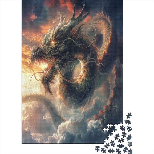 Böser Drache Puzzle 1000 Teile, Erwachsene, Klassische Puzzle, Impossible Puzzle,GesKükenlichkeitsspiel Für Die Ganze Familie Erwachsenenpuzzle Ab 14 Jahren Puzzel 1000pcs (75x50cm) von BXYAFEKUD